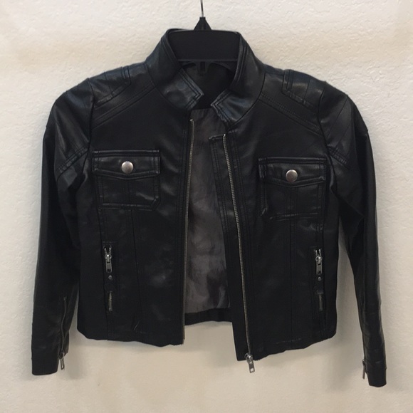 Girl’s Feax Leather Jacket - Picture 2 of 4